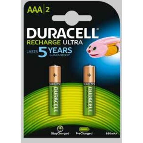 PILE RICARICABILI 'DURALOCK' MINISTILO 850 mAh - blister 2 pezzi - DURACELL