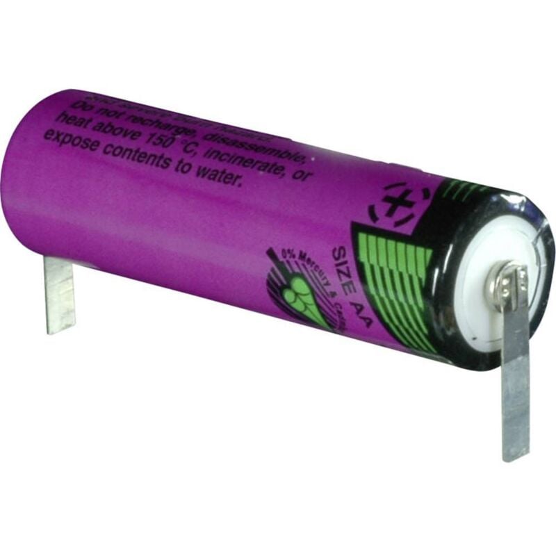 Pile spéciale LR6 (AA) lithium Tadiran Batteries 11 1 05602 00 résiste aux températures élevées, cosses à souder en U 3
