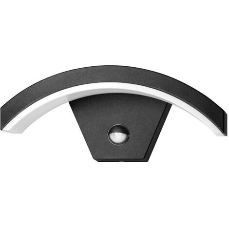 PILEA LED 9W, applique murale, lampe de jardin avec capteur PIR, 700lm, IP54, 4000K, noir