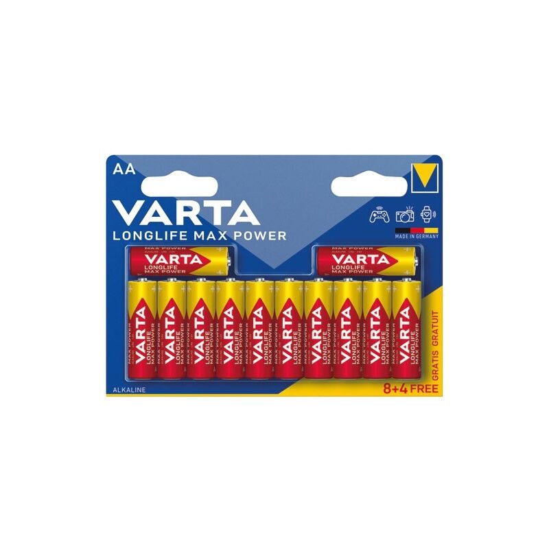 Varta - pile longlife max power AA/LR06 X8+4 031580