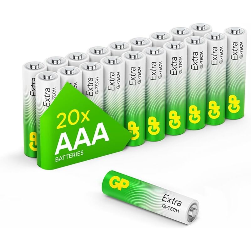 GP - Piles aaa Lot de 20 - Batteries LR03 Alcalines 1,5V Extra
