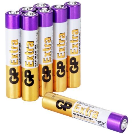 Piles AAAA Lot de 8 - Batteries LR8D425 Alcalines 1,5V - GP Extra