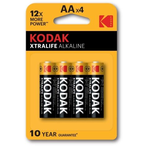 Piles alcalines AA Kodak XTRALIFE (paquet de 4)