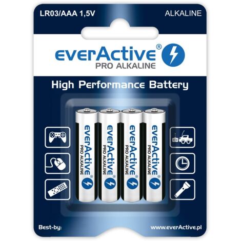 Piles alcalines AAA/LR03 everActive Pro (4 unités)