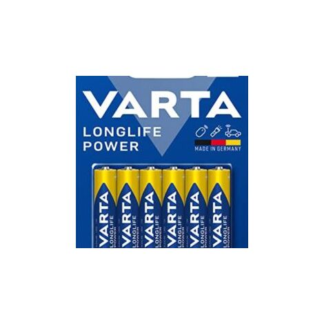 Piles alcalines LR03 - AAA - 1,5V - Longlife Power - Blister de 6 - 4903/6 - Varta