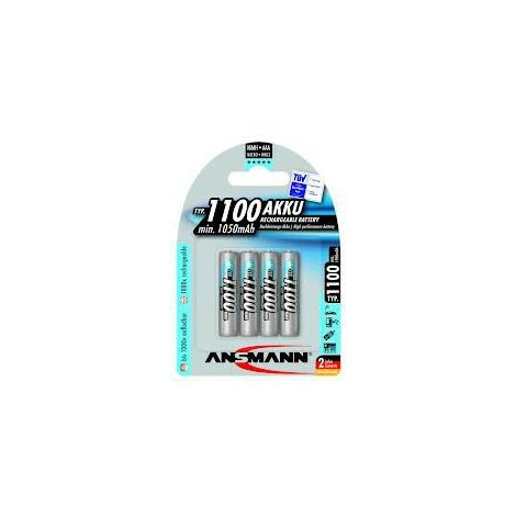 Piles ANSMANN HR03 - AAA - Blister x 4 - NiMh - 1.2V - 1100mAh