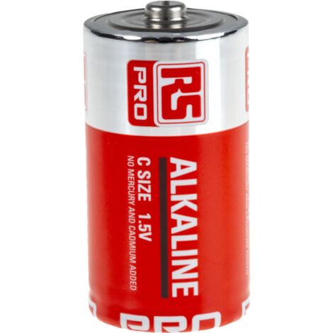 Piles C 1.5V Alcaline RS PRO, 7.5Ah ( Prix pour Boîte de 20 )