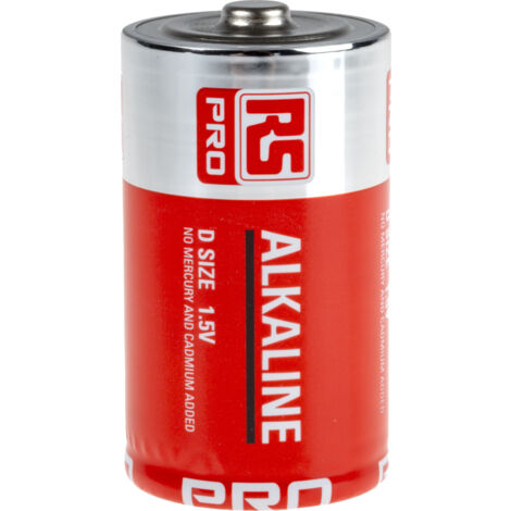 Piles D 1.5V Alcaline RS PRO, 16Ah ( Prix pour Boîte de 20 )