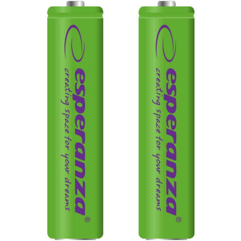 Piles rechargeables AAA Esperanza 1000 mAh (2 unités) vertes