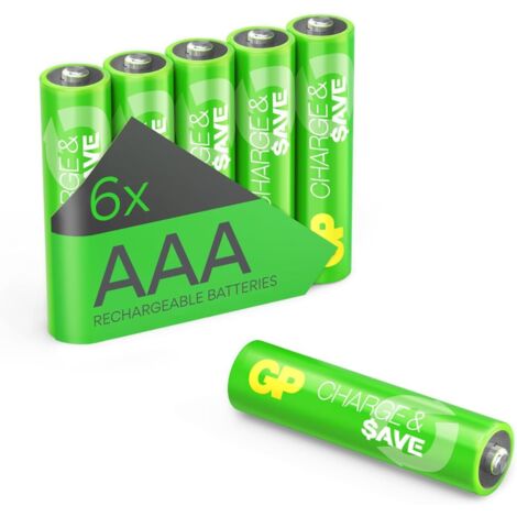 Piles rechargeables AAA Lot de 6- Batteries 1,2V - GP C&S