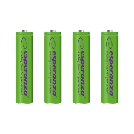 Piles rechargeables esperanza ni mh aaa 1000mah 4pcs vert
