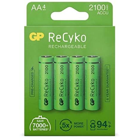 Piles rechargeables GP Battery Recyko 12 V AA 2100 mAh (lot de 4)