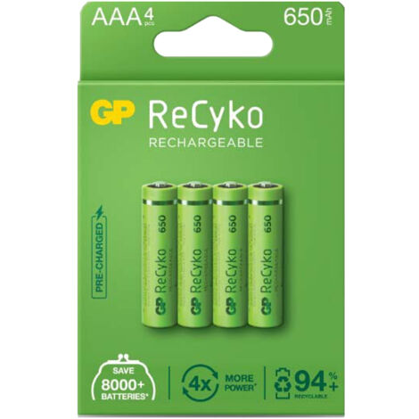 Piles rechargeables GP Recyko AAA 4 unités 085AAAHCBE-CB4