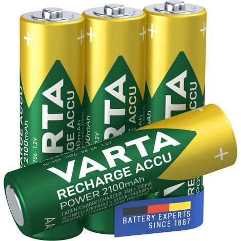 VARTA Piles Accus AA Rechargeable Accu Power 2100mAh Lot De 4