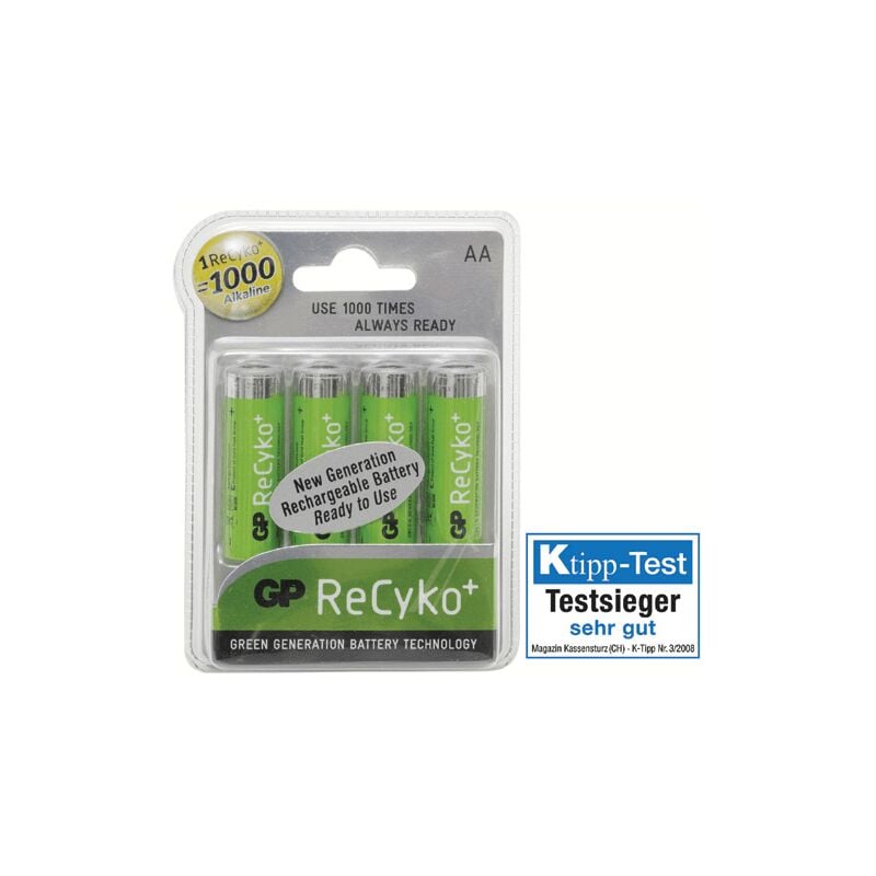 GP - piles x 4 recyko+ 1.2 v 1000 mah LR06 ni pour piles...