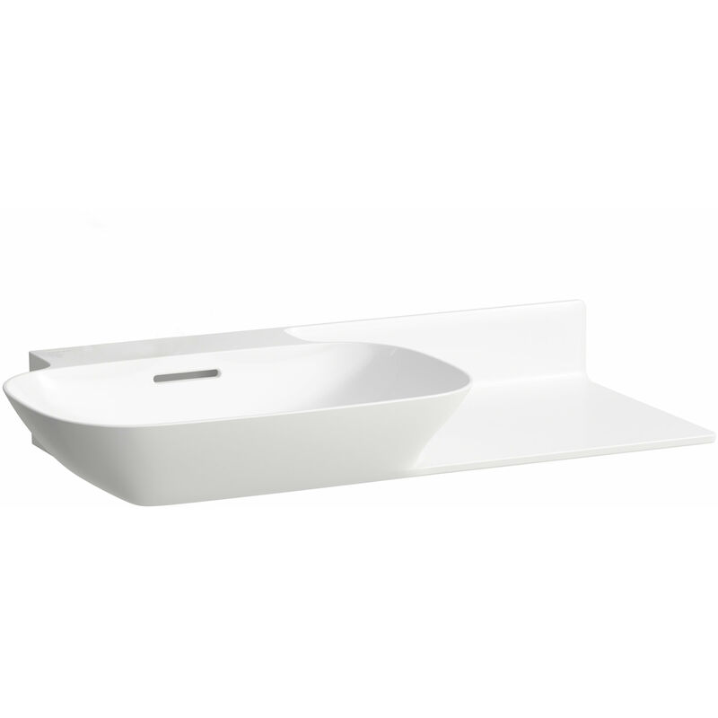 

Pileta de servicio INO Wash, sin agujero para grifo, con rebosadero, balda de cerámica a la derecha, 900x450, blanca, color: Blanco - H8133020001091
