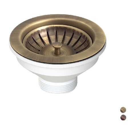 DIANHYDRO PILETTA 114 MM PER LAVELLO CON FORO 90 MM Misura: Copper - Rame anticato