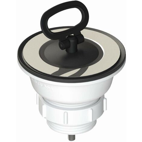 Piletta Ø80 con tappo maniglia Ø52, uscita 1"1/4 e vite da 70 mm L.B. PLAST D507  Acciaio