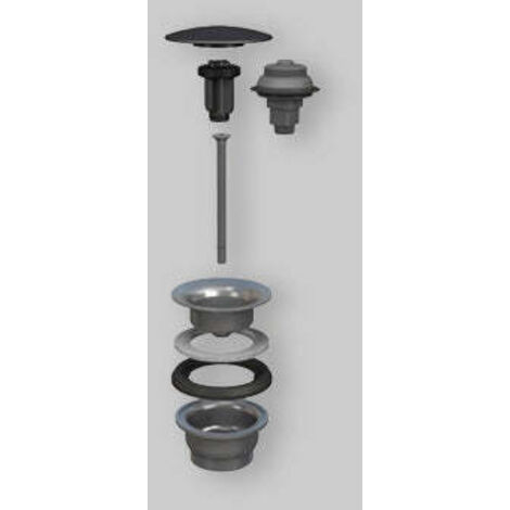 Piletta a scatto per lavabo e bidet manitapi tappo in ceramica nera lucida