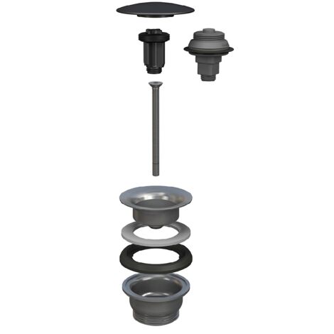 PILETTA A SCATTO PER LAVABO E BIDET MANITAPI- Tappo in ceramica nera lucida- BONOM- pezzi 1