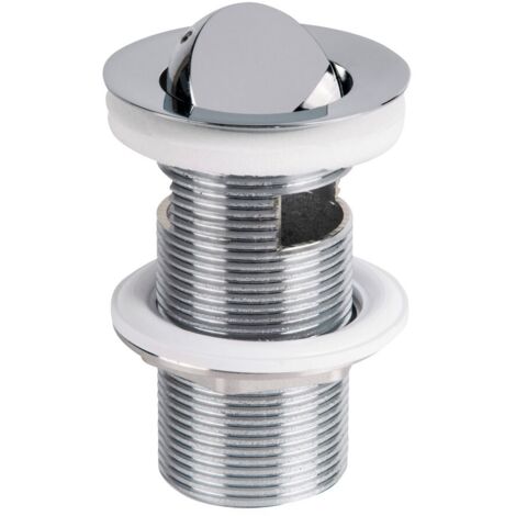 Piletta anti-ladro in ottone cromato per lavabo e bidet H.90 ø63 x 1.1/4" con troppopieno - mod. Trotter -830.1805