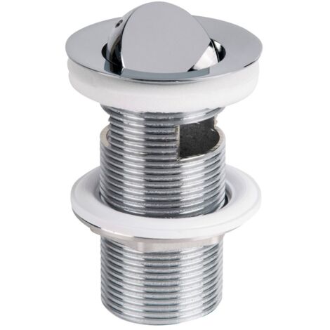 Piletta anti-ladro in ottone cromato per lavabo e bidet H.90 ø63 x 1.1/4" con troppopieno - mod. Trotter -830.1805