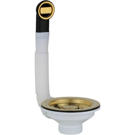 LB PLAST Piletta basket universale per lavello cucina Ø 114 mm con troppo pieno PVD oro spazzolato L.B. Plast Fasolo 670-46-RFSS-CL-KOL PVD Oro Spazzolato