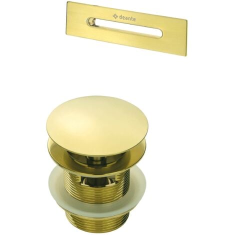 Kit accessori per vasca piletta e tappo troppo pieno in colore oro spazzolato DEANTE KYYR10B Oro Spazzolato
