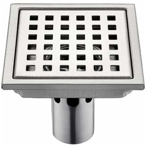 Piletta di scarico a pavimento in acciaio inossidabile 1 pezzo, 15 cm, filtro quadrato, deodorante, antiriflusso, perdite d'acqua, 15 cm