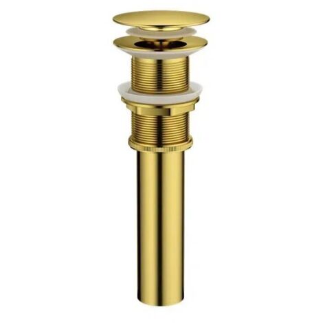 Piletta di scarico a scomparsa per lavabo da bagno in acciaio inox 304 e ottone senza troppo pieno (oro spazzolato)