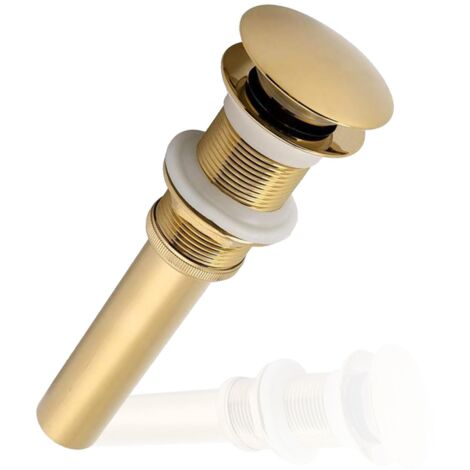 Piletta di scarico per lavabo ELEGANCE acciaio inox con chiusura a pulsante e tenuta stagna, design anti-trabocco, finitura cromata, per lavabi da 6 mm (1/4 pollice)