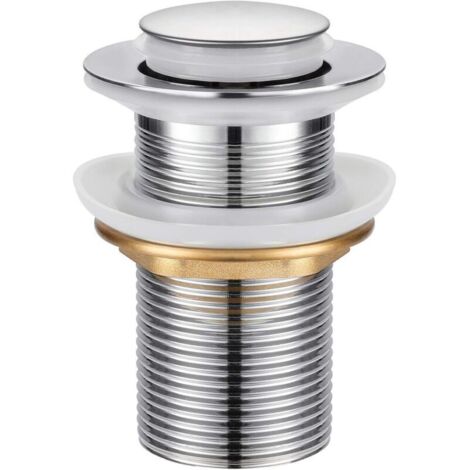 Piletta di scarico universale per lavello senza troppopieno, tappo di scarico automatico con valvola push-open e tappo estraibile in acciaio inox