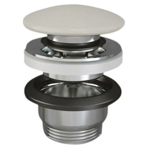 Piletta lavabo click clack feeling senza troppo pieno tappo beige opaco