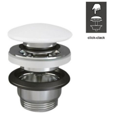 PILETTA LAVABO CLICK CLACK FEELING SENZA TROPPO PIENO Tappo Bianco Opaco