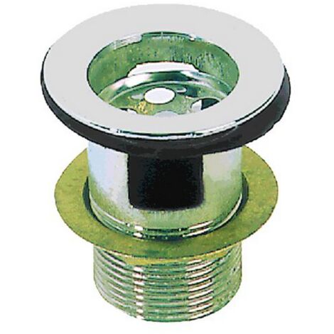 Piletta Per Lavabo  1'1/4 Cf. 2 Pz Con Troppo Pieno. In Ottone Cromato.