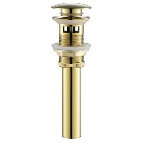 Piletta per lavabo da bagno in acciaio inox 304 e ottone con troppo pieno (oro spazzolato)