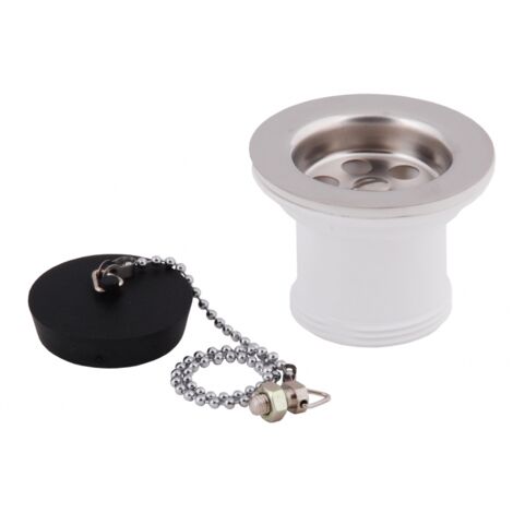 Piletta per lavello da 6/4" con tappo e catena