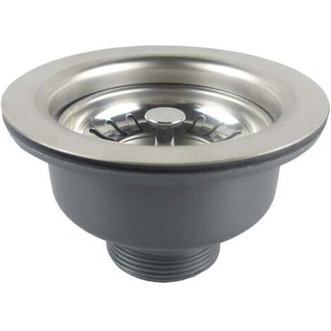 Piletta per lavello senza troppo pieno, cestello in acciaio inox ø 114 mm, 1½ pollice, acciaio inox + ABS, piletta + cestello