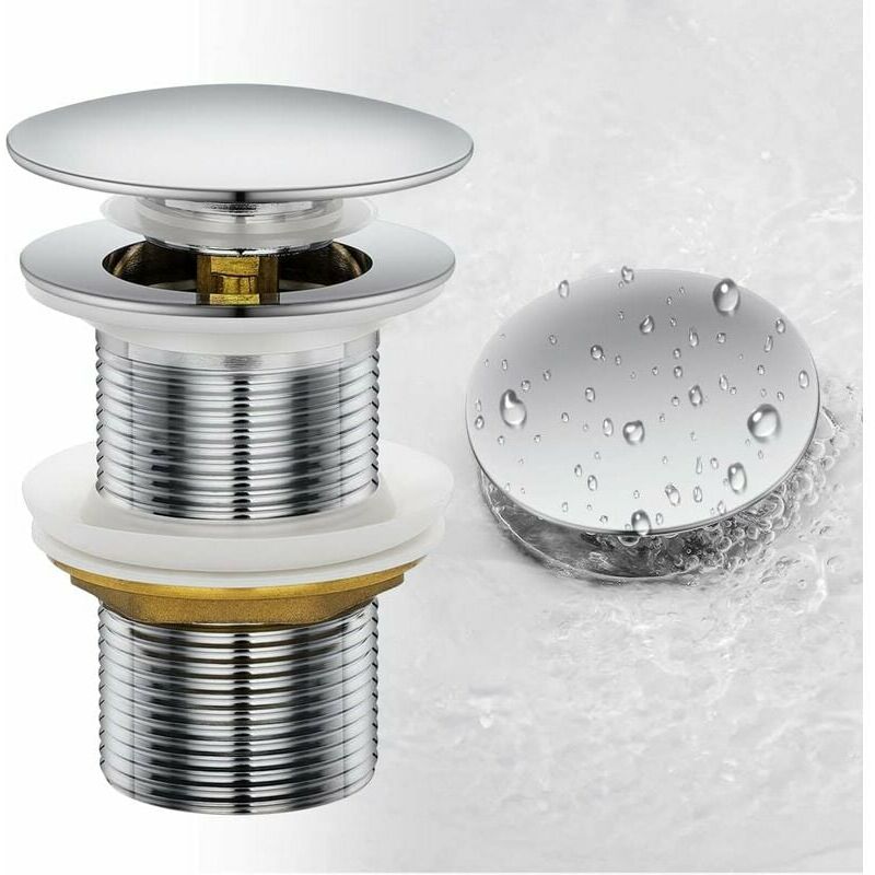 Tappo Universale Per Lavabo E Bidet - Cromato, Valvola Click Clack, Senza Troppopieno - Foto 7