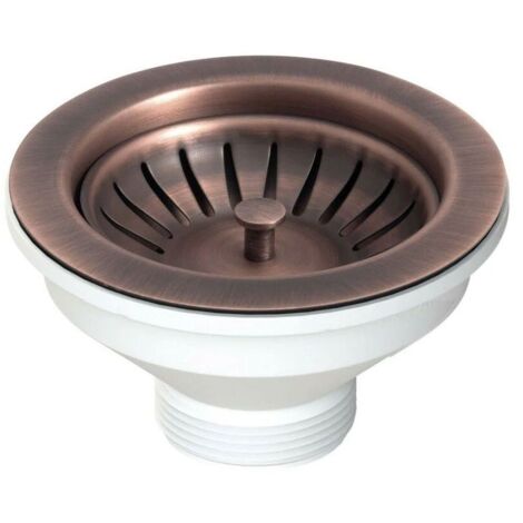 Piletta rame Ø114 senza troppo pieno mod. Copper per lavello foro Ø90 D550-70-COP