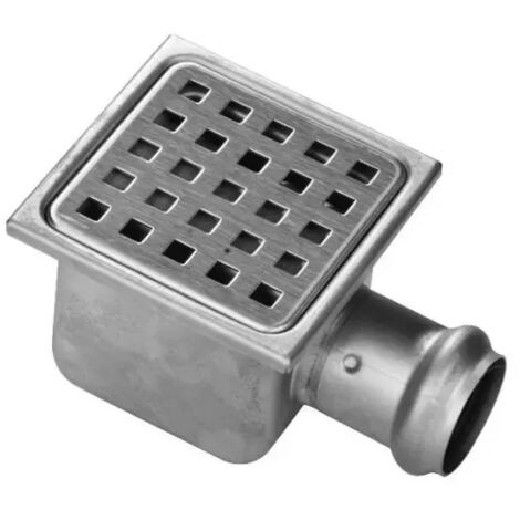 Piletta scarico in acciaio inox 304 105x105 mm usc. orizzontale ø40 GEBO