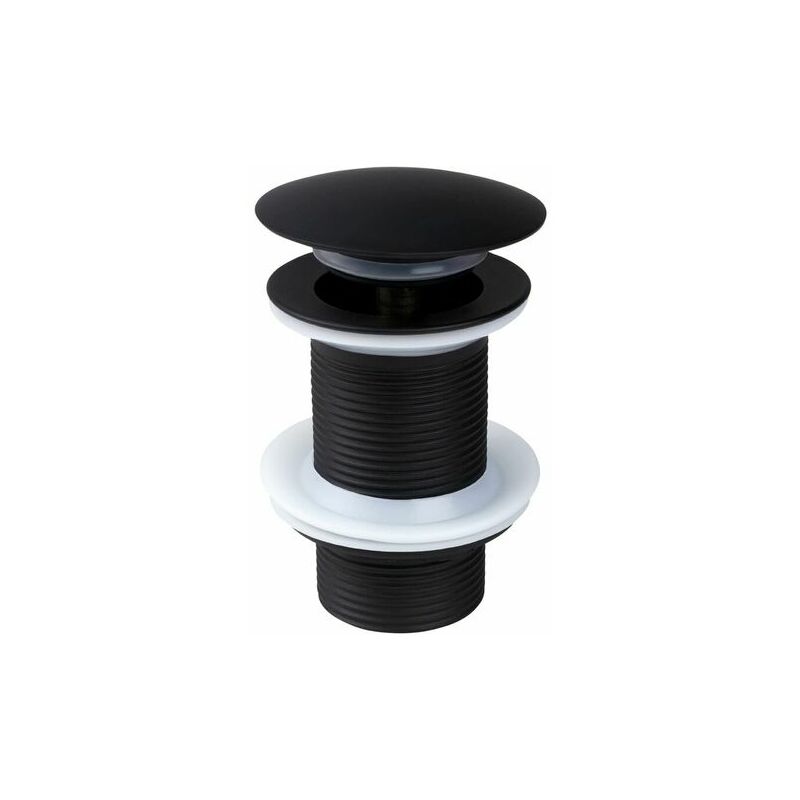 Tappo A Scatto Per Lavabo 66 Mm – Nero Opaco – Ricambio Universale Per Bagno E Cucina