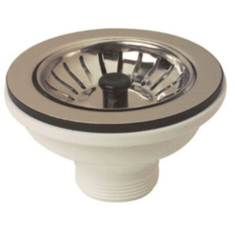 Pilettone de 3 1/2" con tapón escurridor sin exceso de llenado – Ideal para fregaderos sin orificio