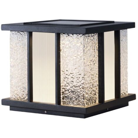 Pilier Lumineux LED Moderne pour Clôture Et Pont. Lampadaire Vintage Étanche IP54 À Montage sur Jetée Luminaire De Poteaux avec Télécommande Tricolor Gradation Lanterne De Jardin Classique