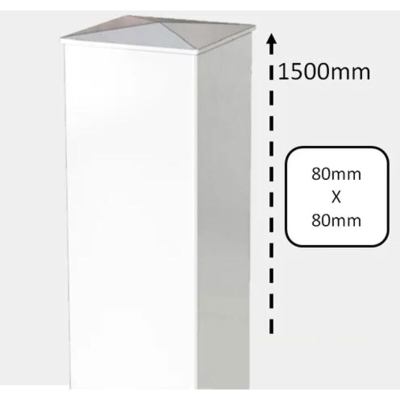Pilier de portail pvc H150 x L8 cm blanc