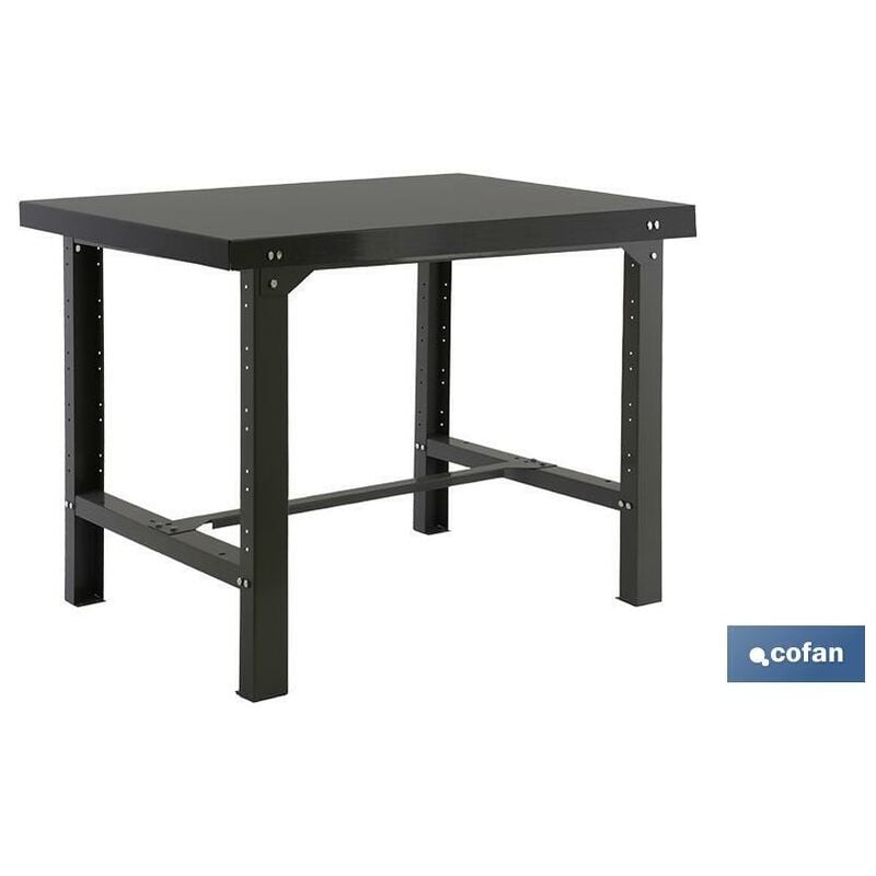 Cofan - Table de travail en acier Convient pour atelier et garage Couleur anthracite Dimensions: 120 x 73cm