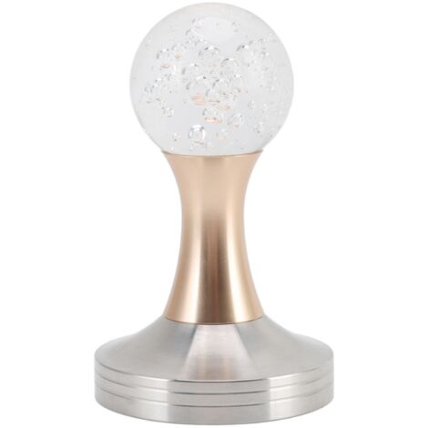 Pilon à Café en Acier Inoxydable avec Base en Cristal et Colonne Dorée 53mm pour Barista