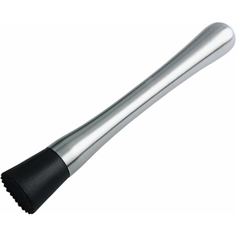 Pilon à Cocktail en Acier Inoxydable, Pilon Cocktail, 2 PCS Shaker à Cocktail Professionnel avec Embout en Nylon rainuré, adapté à la Production de jus de Boisson au vin, Barman, Bar, Argent