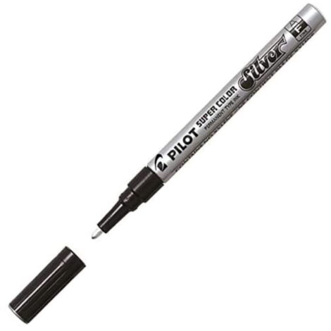 PILOT Pennarello Permanente Argento Set 12 Asciugatura Rapida Impermeabile