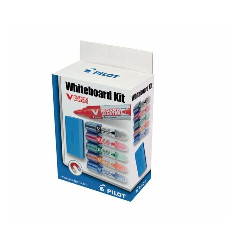 Pilot - V-Board Master Whiteboard Marker and Eraser Kit Bullet Tip 2.3mm Lin